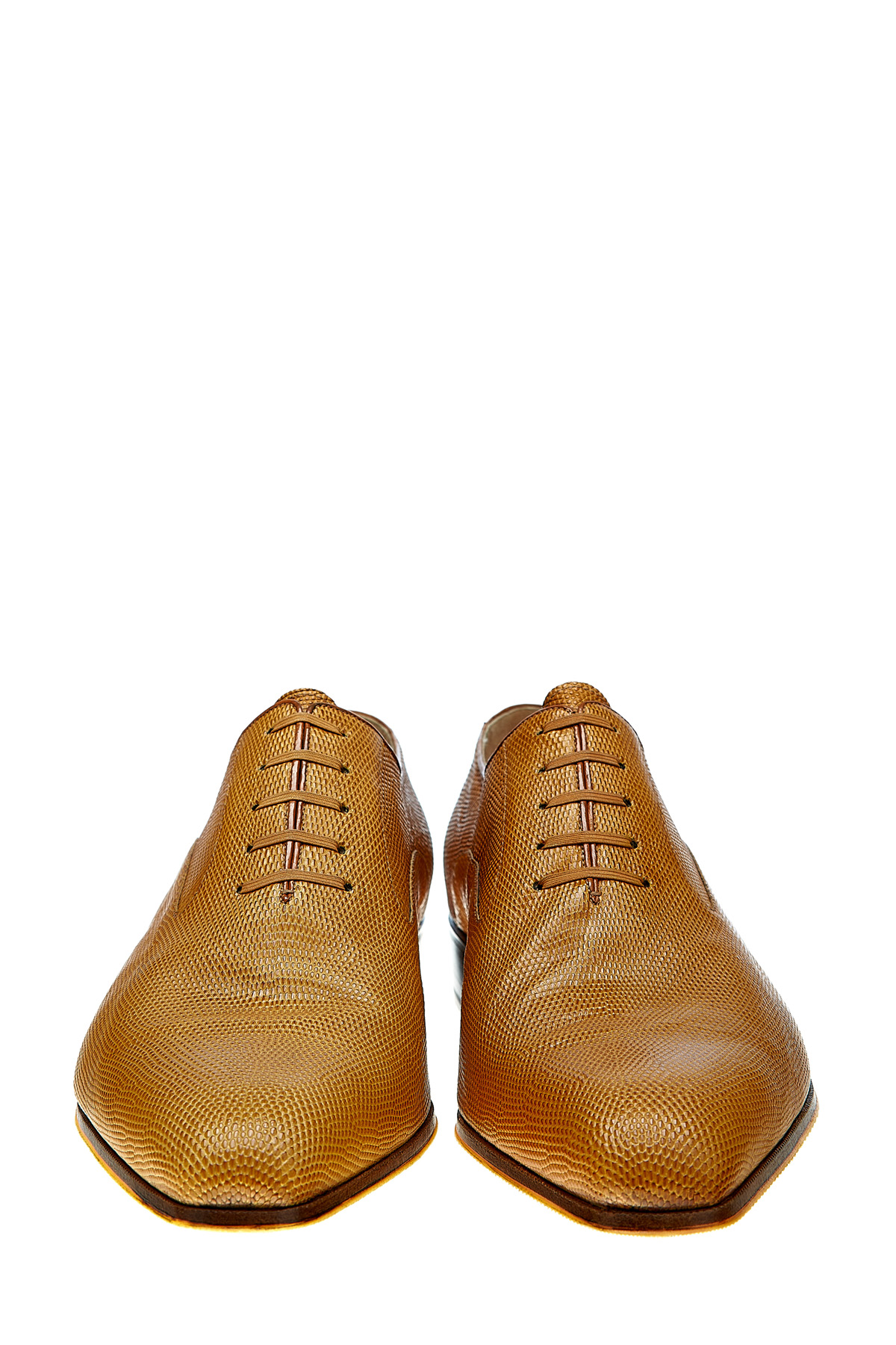 Яркие туфли-оксфорды из фактурной кожи с контрастной подошвой ARTIOLI, цвет желтый, размер 40;43 - фото 5